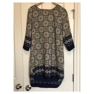 Purple & White Long Sleeve Boutique Dress - Large